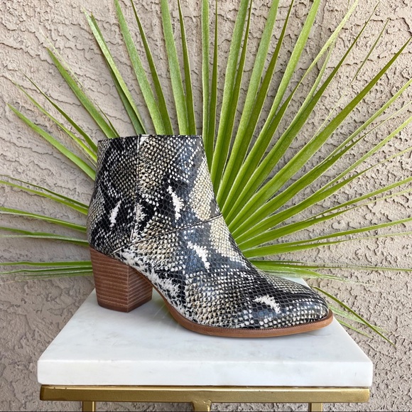 MADEWELL NWOT Taupe Brown Snake Snakeskin Leather Ankle Boots Booties Sz 7 - Picture 12 of 16